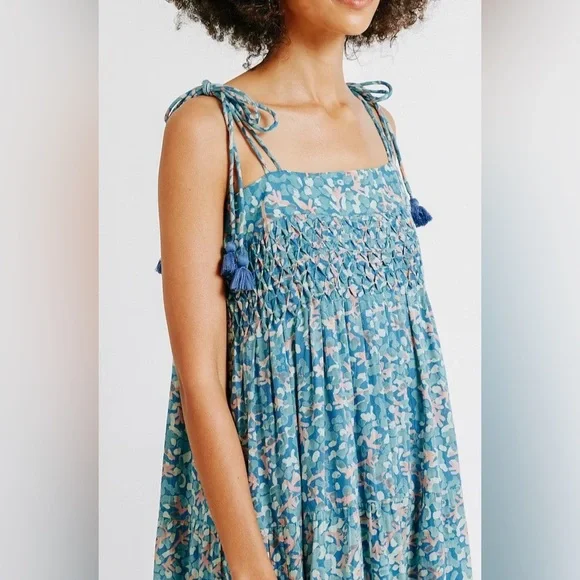 Mirth Mykonos Maxi Dress in Saltwater Blue Size Small - Picture 2 of 9